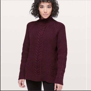 New Lululemon Cozy Turtleneck Knit Warm Thick Knitted Chunky Cotton Sweater
